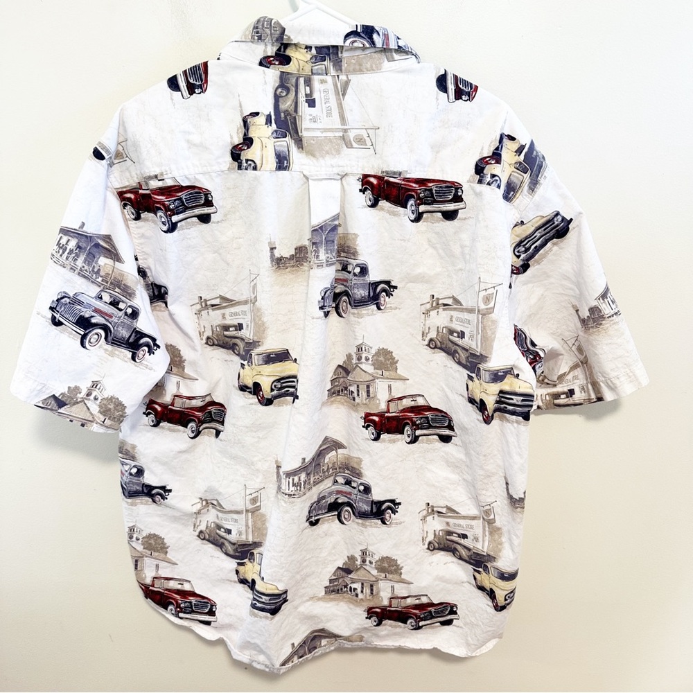 North River Vintage Truck Car Short Sleeve Novelty Button Down Shirt - Picture 5 of 5